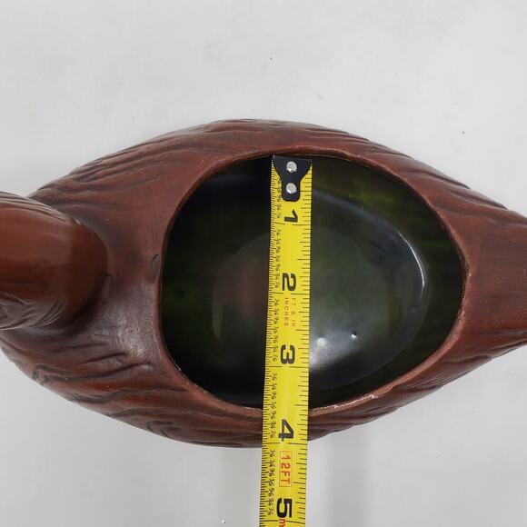 Vintage California Pottery Brown Woodgrain Duck Ceramic Planter Cottagecore - Picture 9 of 10